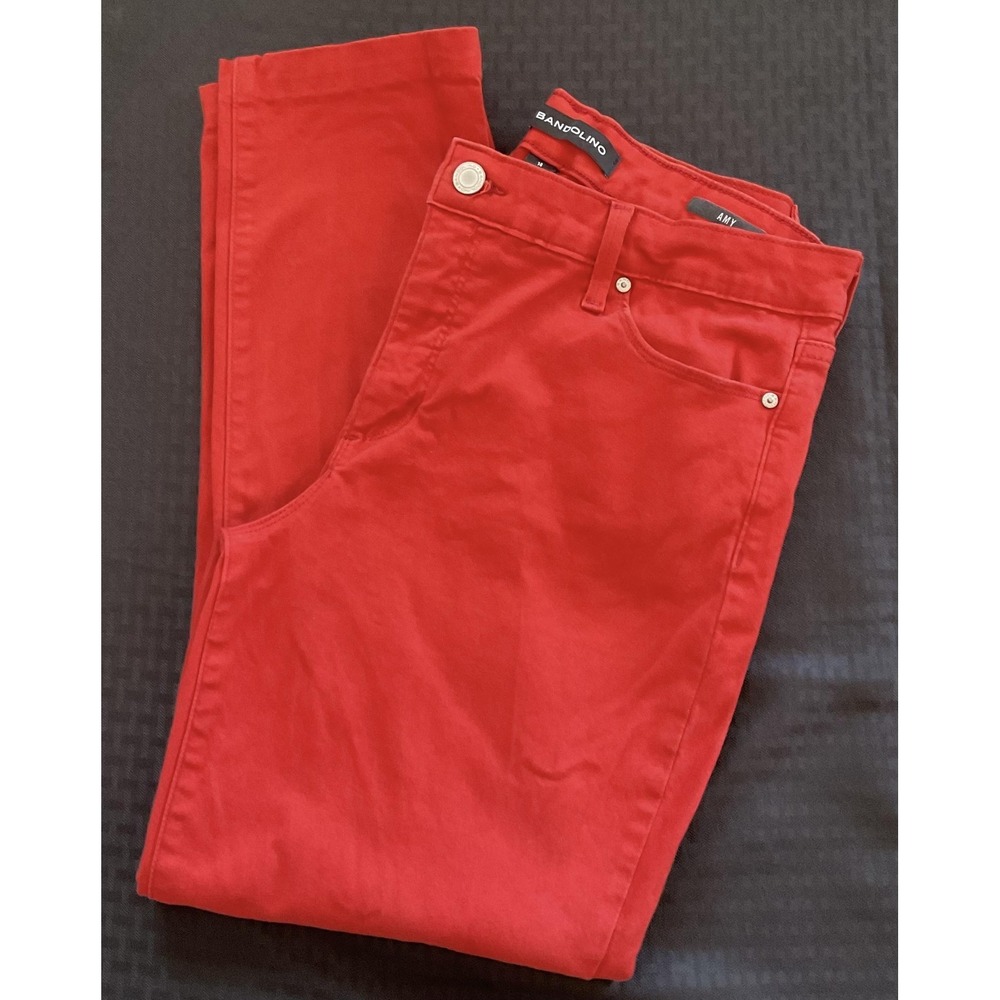 Bandolino Amy Jeans Womens 14‎ Mid Rise Stretch Straight Leg Pants Denim Blend